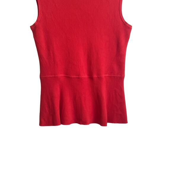 Talbots Women Ribbed Top MP Coral Crew Neck Sleeveless Drop Waist Layering Cozy - Picture 7 of 11